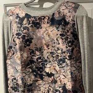 Ted Baker Gray Naveya Eloquent Jacquard Knit Artistic Sweater, Crew Neck